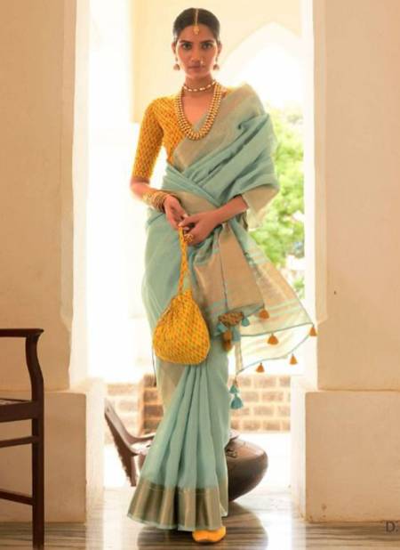 Sky Blue Colour Kimora Lazza New Latest Designer Ethnic Wear Organza Saree Collection 2032